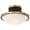 Nuvo Lafayette 1-Light Flush 14 in. Matte Black/Natural Brass White Opal Glass 60/7905 - alternate 4